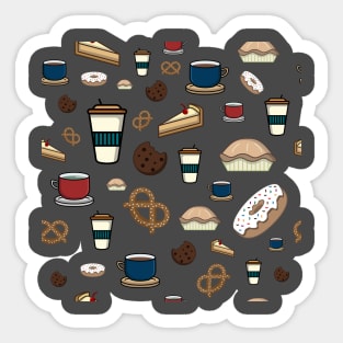 cute beverage and snacks pattern Sticker